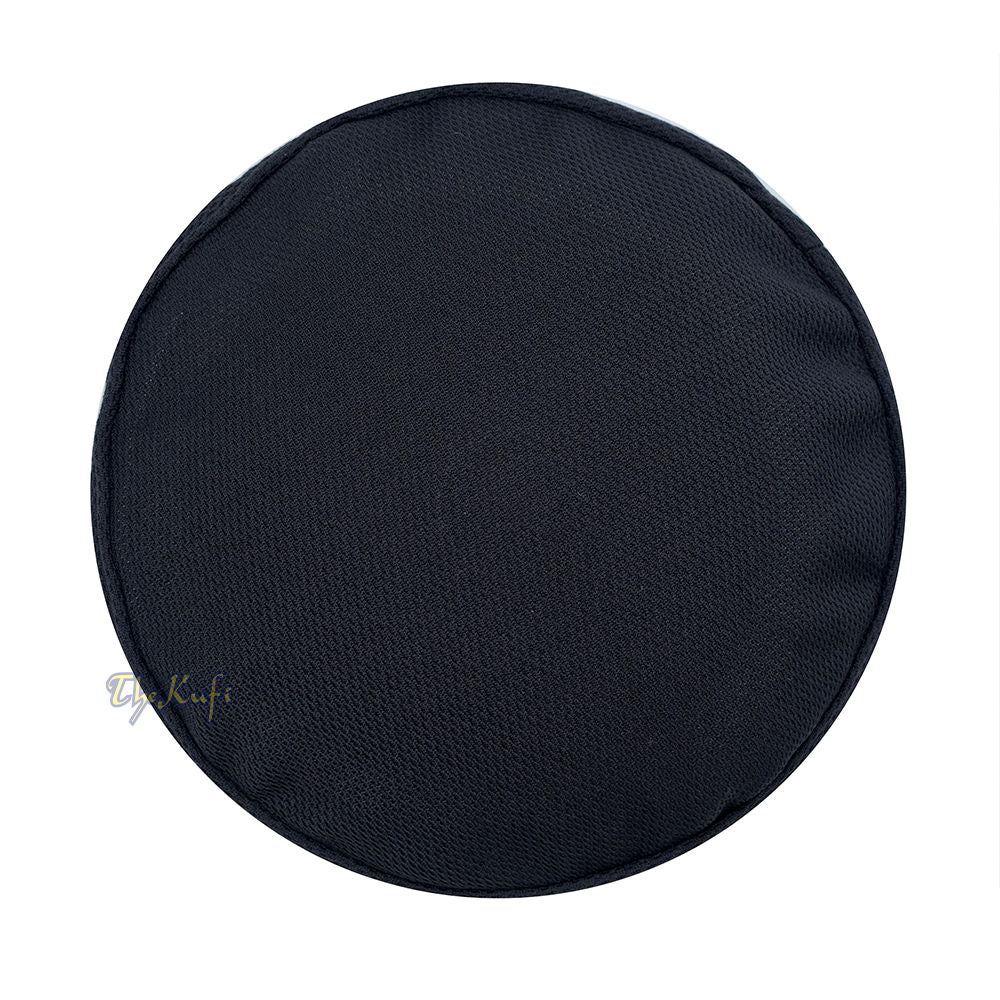 Black Madun Kufi – Pliable Round Black Net Sides Foldable Muslim Hat