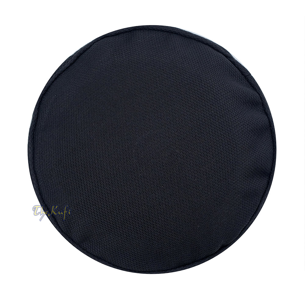 Black Madun Kufi - Pliable Round Black Net Sides Foldable Muslim Hat