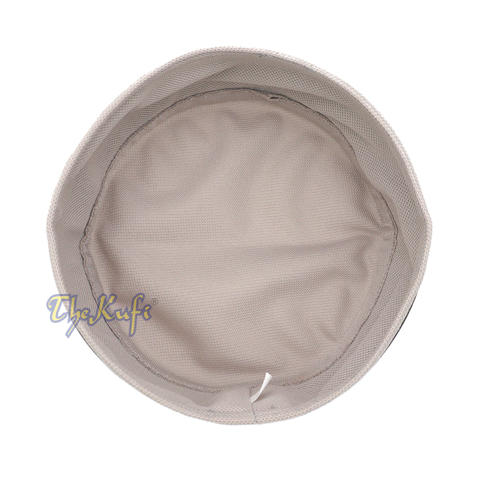 Khaki Ringan dan Black Madun Vented Top Lentur Dua warna Bulat Topi Kufi
