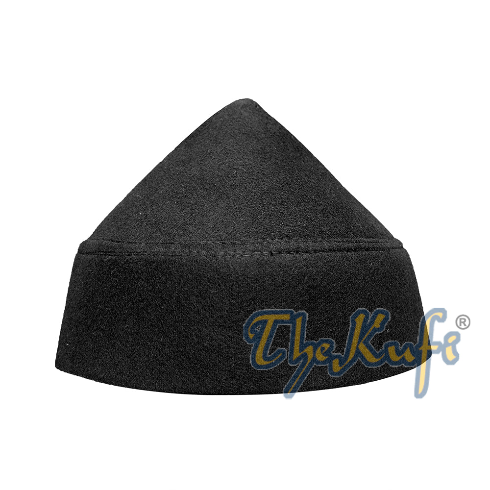 Topi Kufi Faux Felt Naqshibandi Sufi Hitam Topi Kufi Runcing
