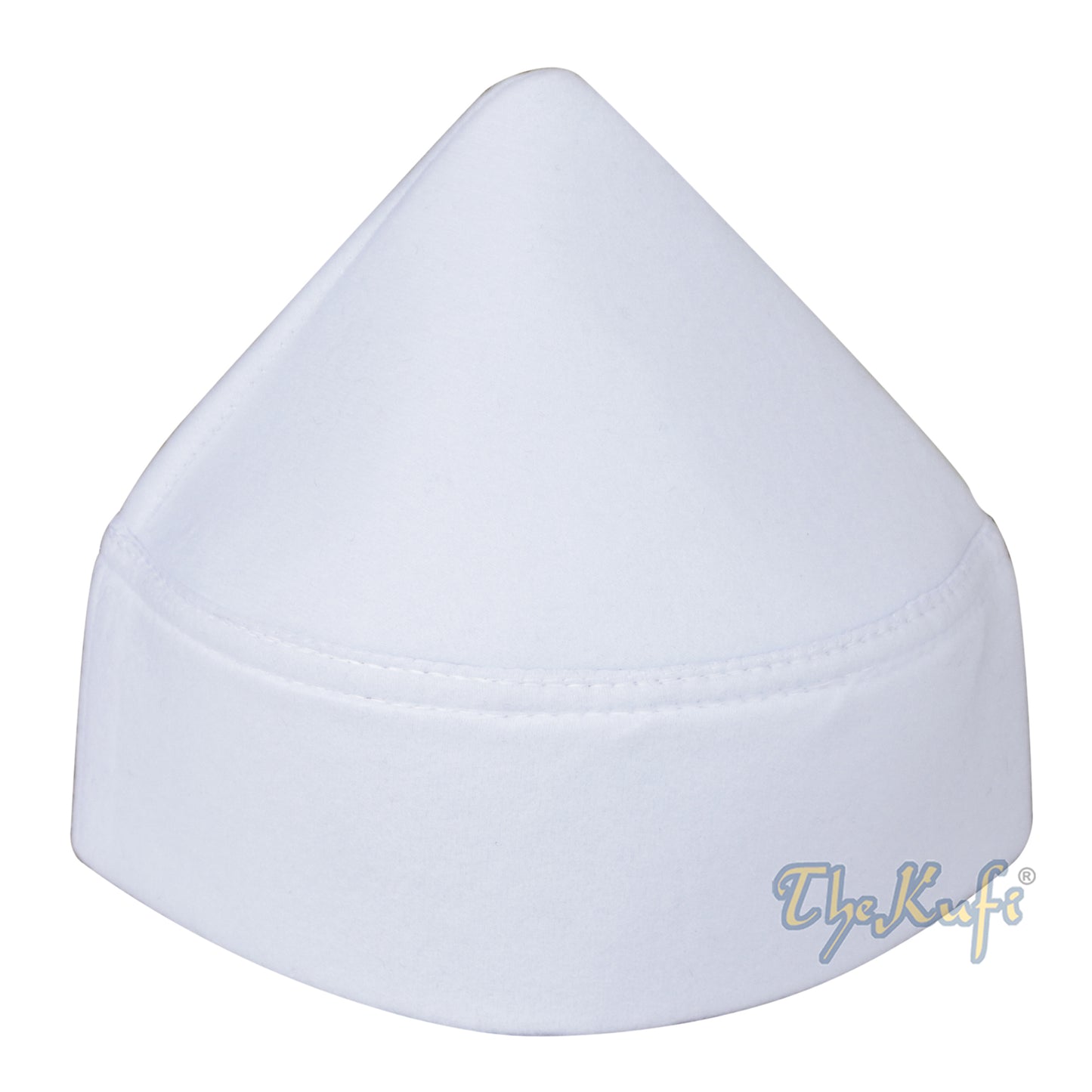 Topi Kufi Runcing Naqshibandi Putih Taj Faux Felt