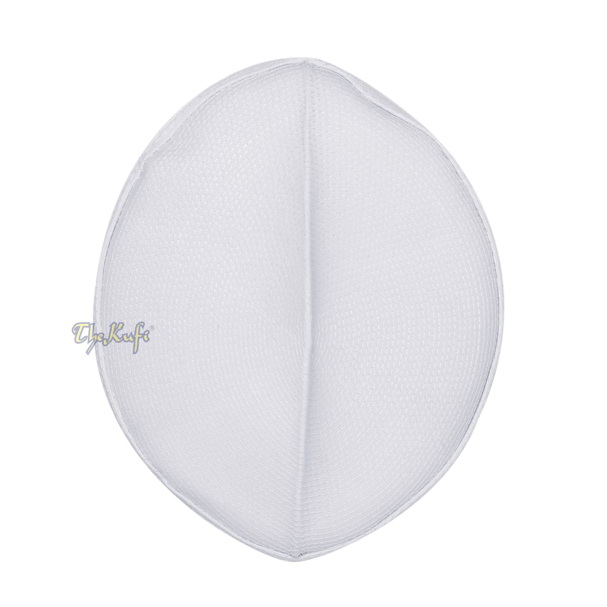 Rigid Plain White Oval Hard Shell Habaib Kufi Hat