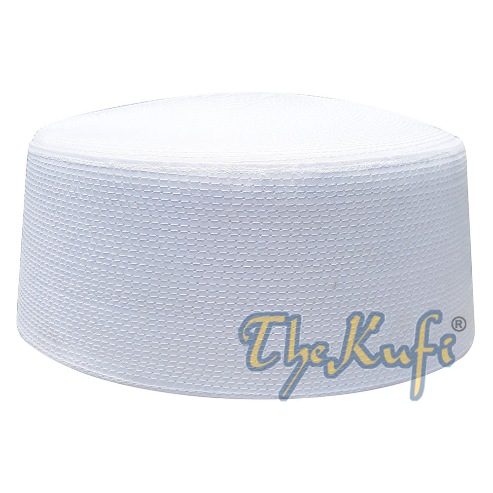 Topi Kufi Gaya Habaib Putih Kaku - Cangkang Keras Oval