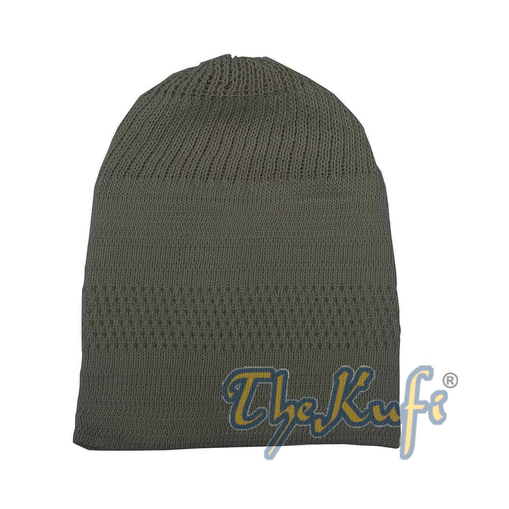 Topi Tengkorak Kufi Bertalian Kapas Biru-Hijau Teal Gelap