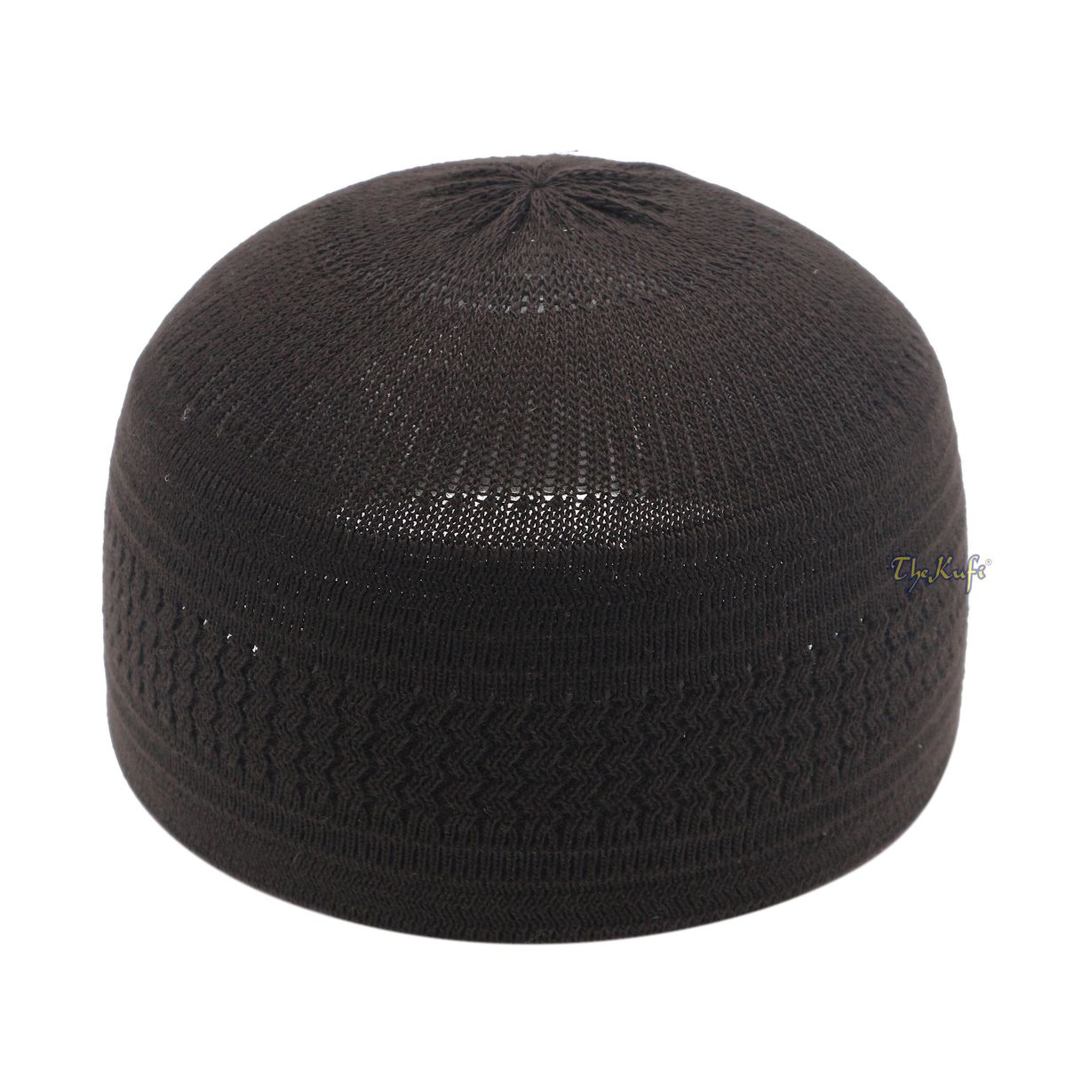 Extra Dark Brown Cotton Stretch-Knit One-Size Kufi Muslim Cap