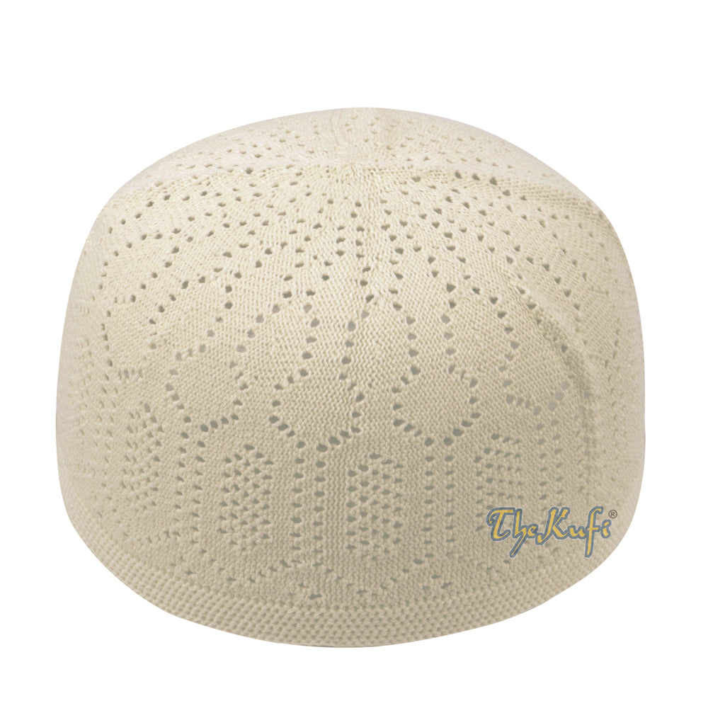 Kanak-kanak Krim-warna Kapas Open-knit Turkish Islamic Kufi Kofia