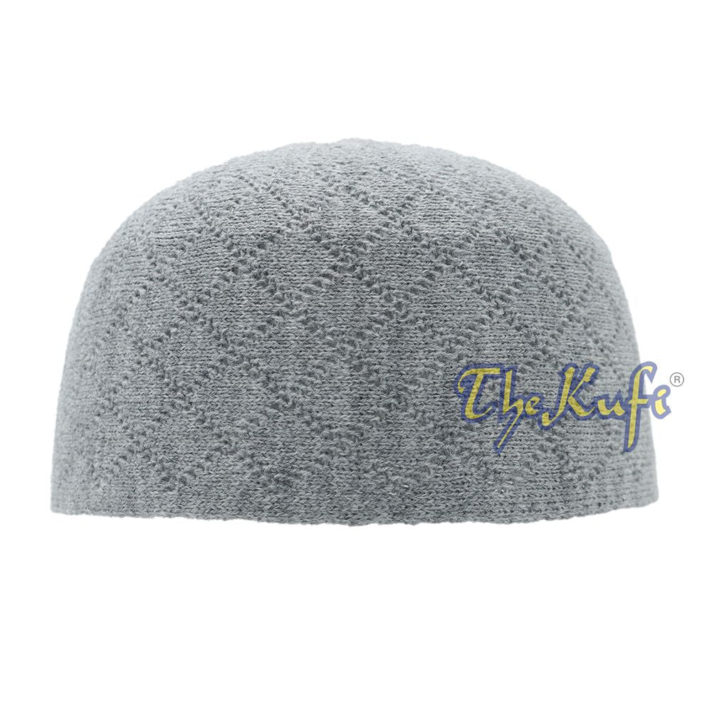Skull Cap Kufi For Winter – Gray Acrylic 2-3 mm Thick Turkish Prayer Hat