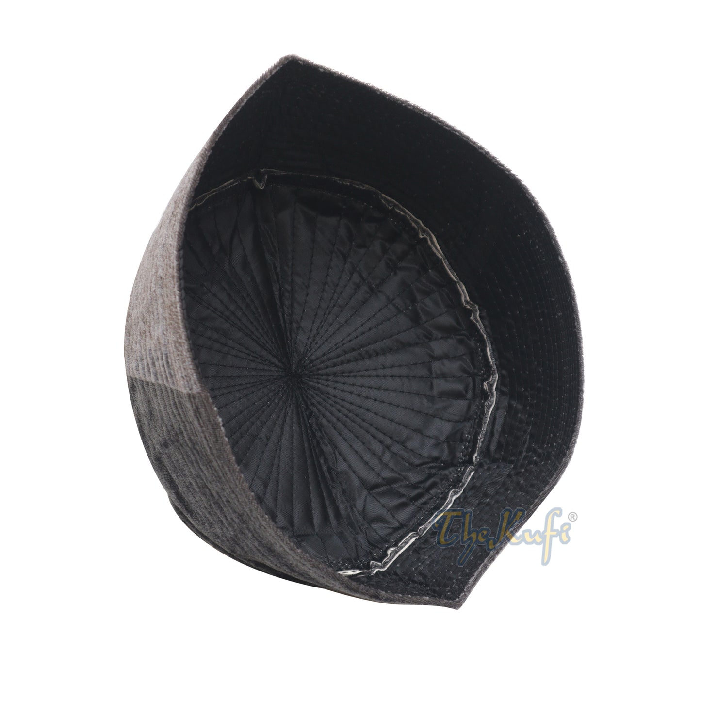 Topi Kufi Bani Hasyim Beludru Semi Kaku Abu-Abu