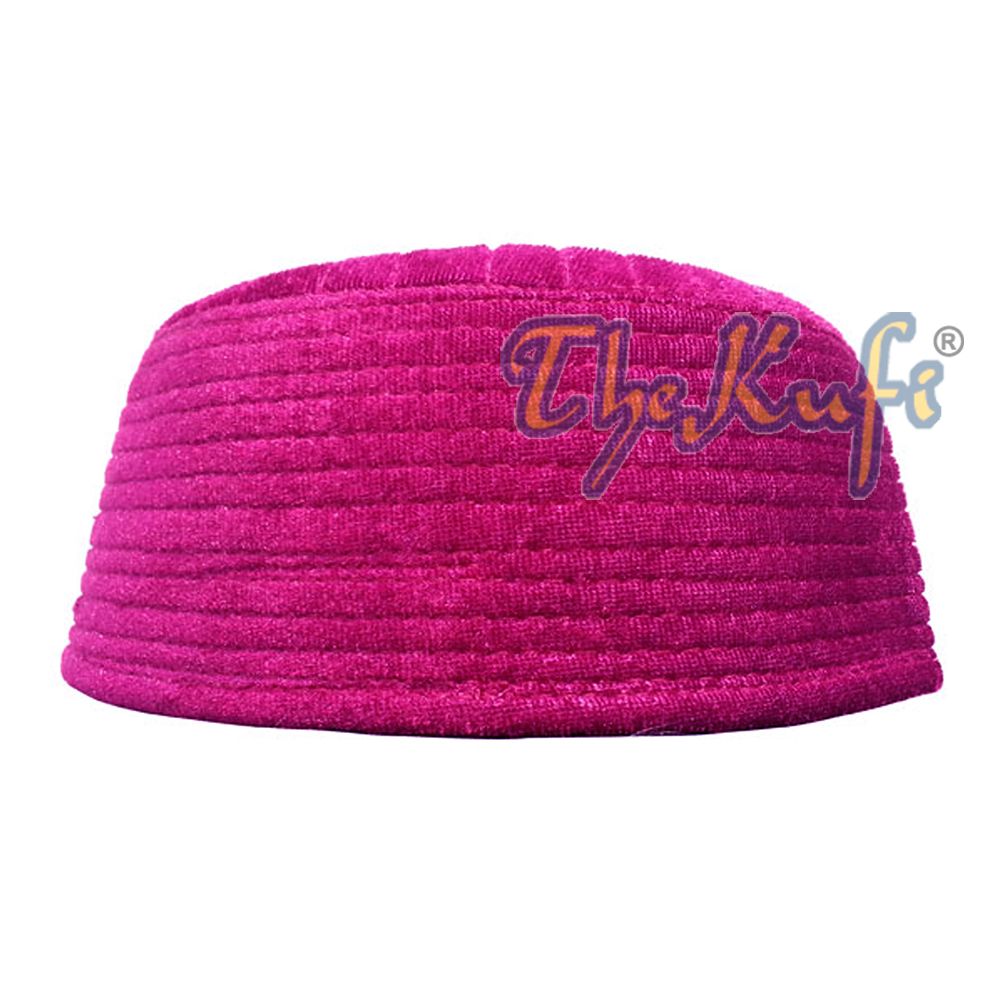 Maroon Semi-Rigid Velveteen Bani Hasyim Kufi hat