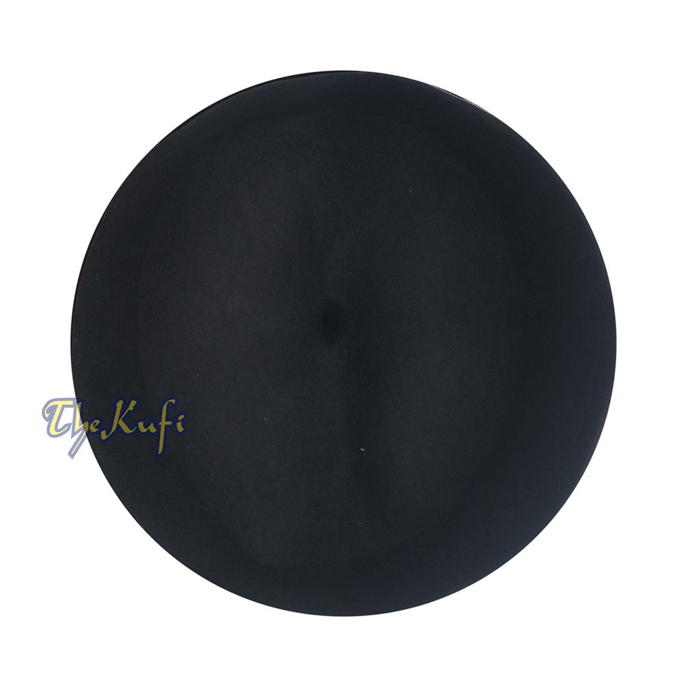 Black Felt Wool Fez Hat with Tip Kufi Prayer Cap