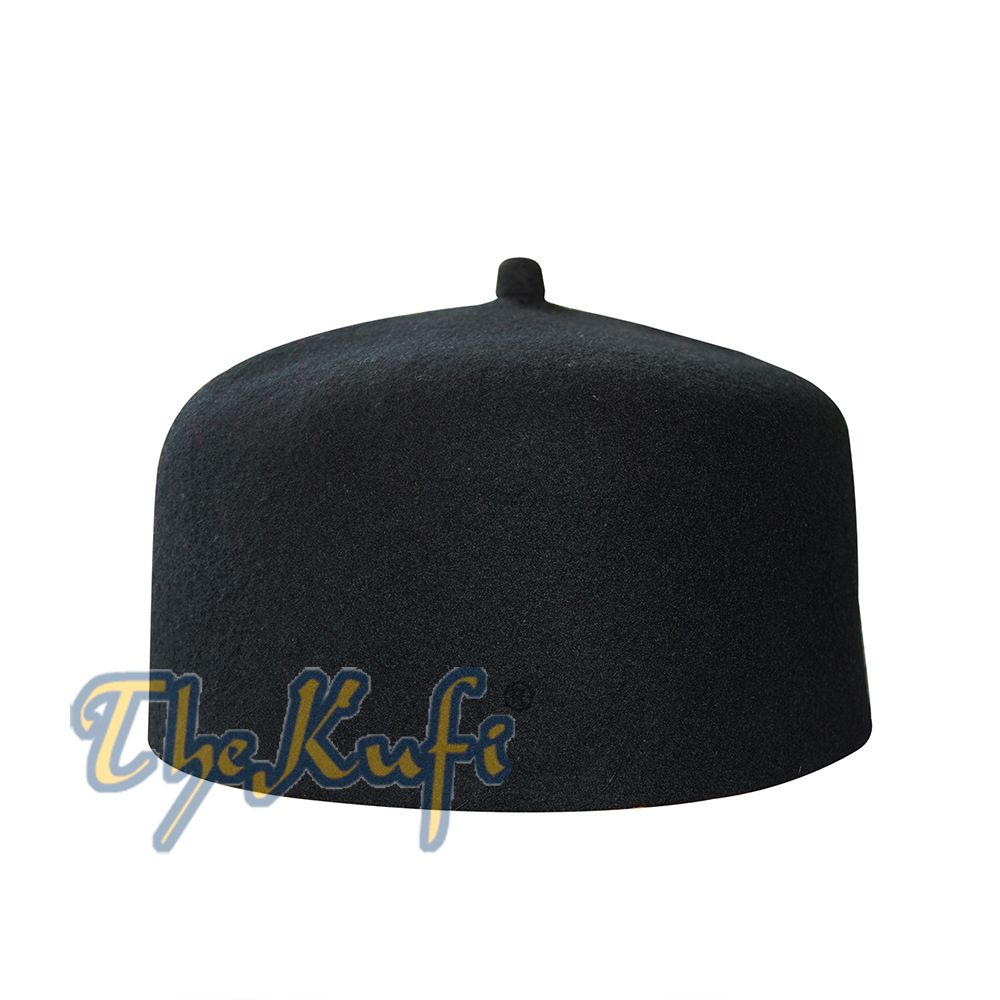 High Quality Black Fine Australian Felt Fez Kufi with Tip