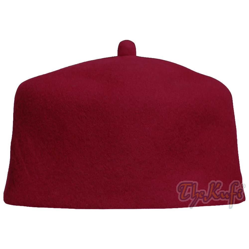 High Quality Maroon Fine Australian Felt Fez Kufi with Tip