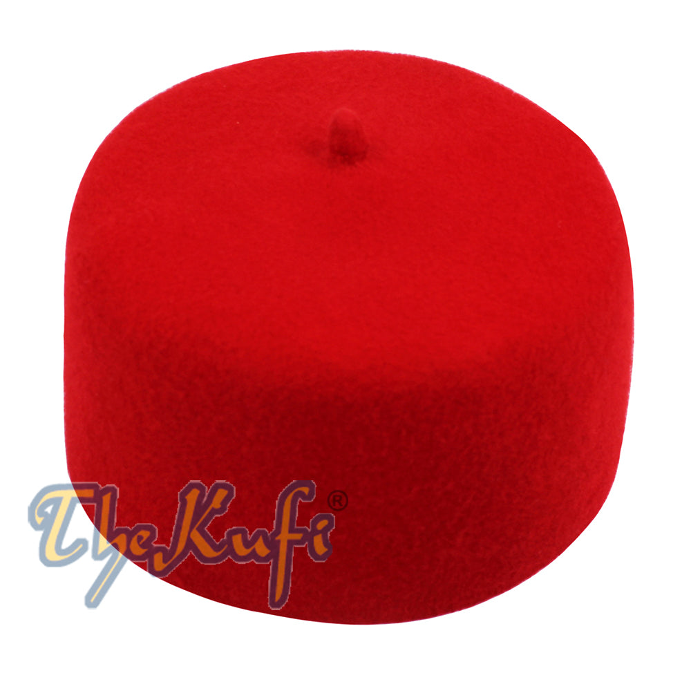 Fez Kufi dari Kain Felt Australia Merah Berkualitas Tinggi dengan Ujung