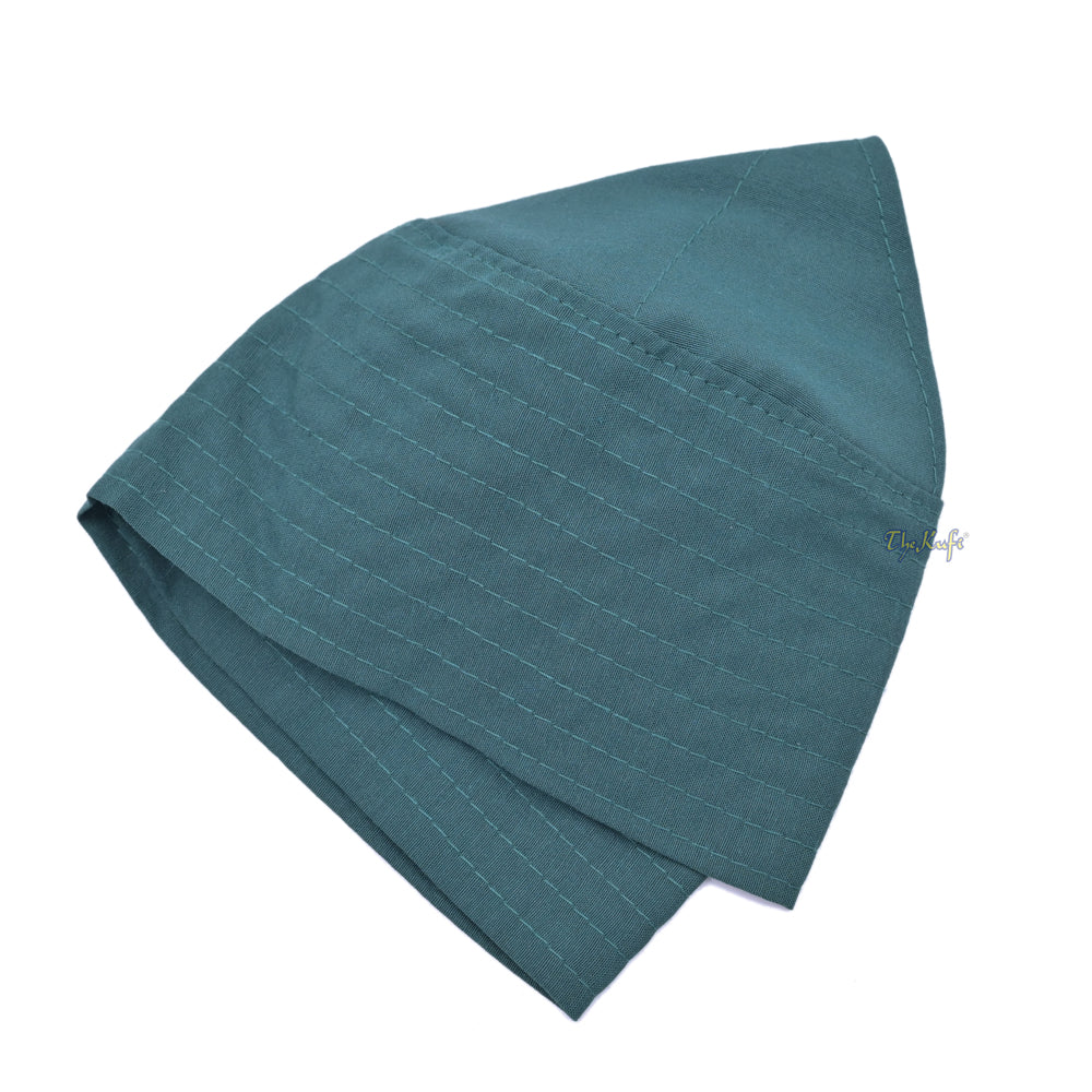 Kufi Kain Flat Top Polos Turki Hijau Tua