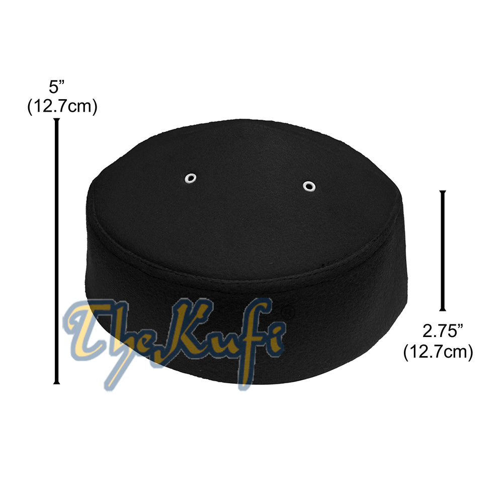 Hitam Buatan Tangan Berbuih Atas Runcing Faux Felt Fez