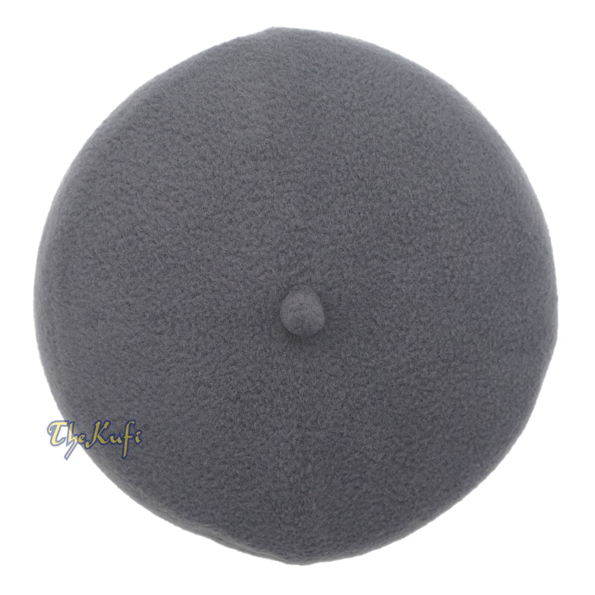 Gray Handmade Red Fez-Style Kufi with Tip