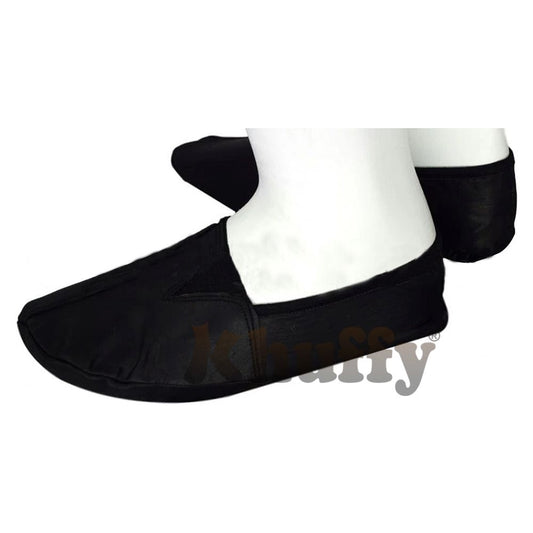 Black Men’s/Women’s Ankle Low-Cut Elastic Slip-On Halal Leather Sunnah Khuff Khuffain Socks For Mosque