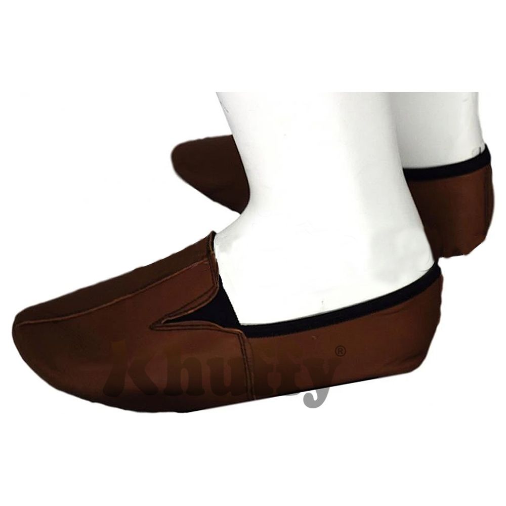 Camel Brown Men’s/Women’s Ankle Low-Cut Elastic Slip-On Halal Leather Sunnah Khuff Khuffain Socks For Mosque