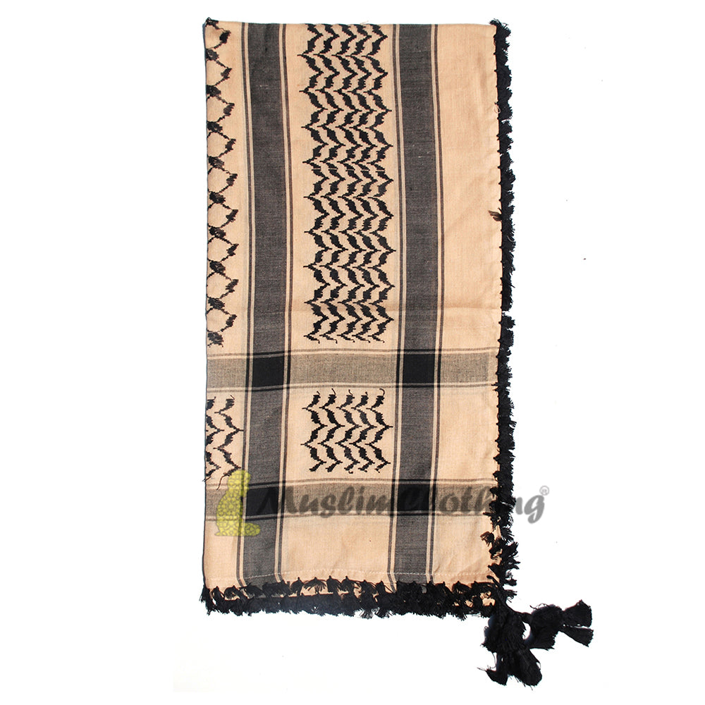 Brown & Black Keffiyeh Men's Arafat Scarf Shawl Turban Sorban Shawl Turban Sorban