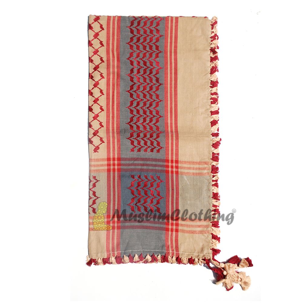 Brown & Red Keffiyeh Men’s Arafat Scarf Shawl Turban Sorban Shawl Turban Sorban