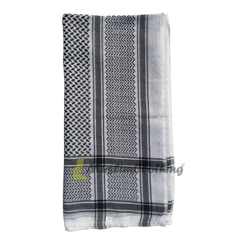 Black White Keffiyeh Arafat Scarf Shemagh 120x120cm