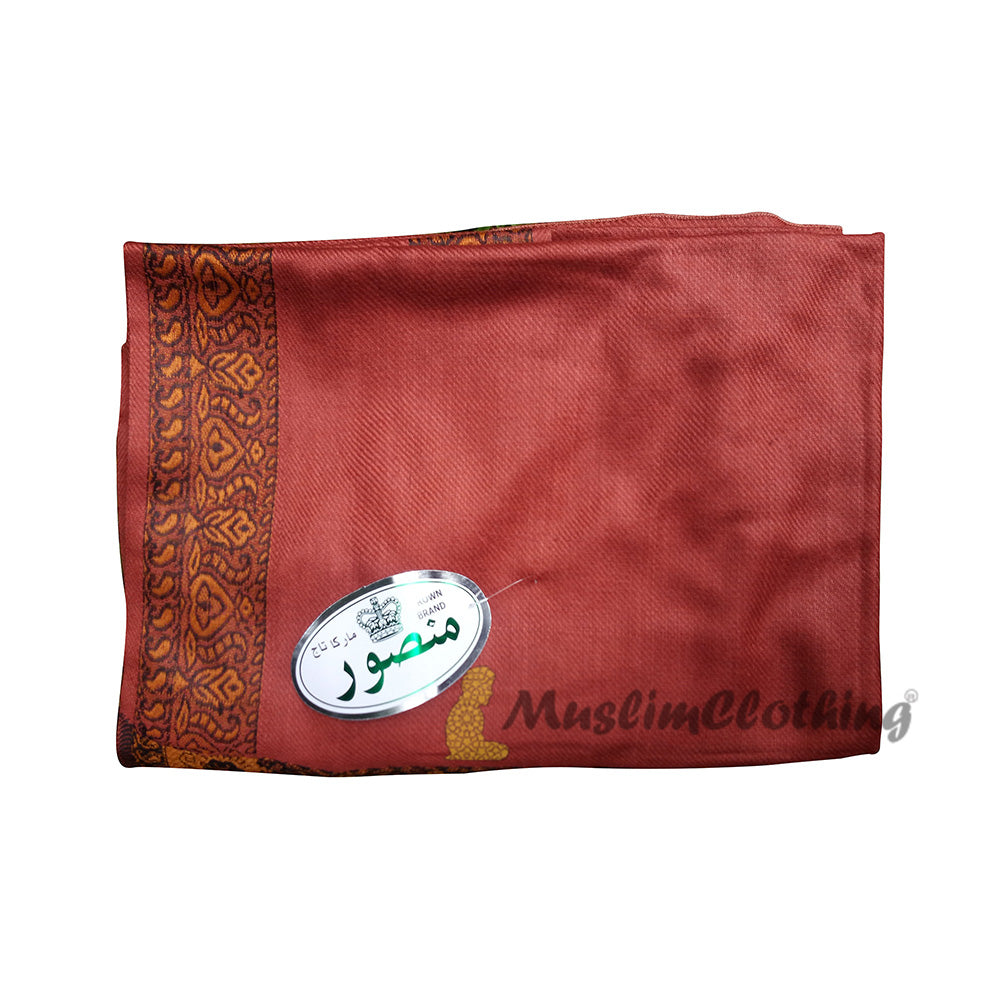 Selendang Sorban Gaya Habaib Coklat Desain Coklat Karat 56x203cm