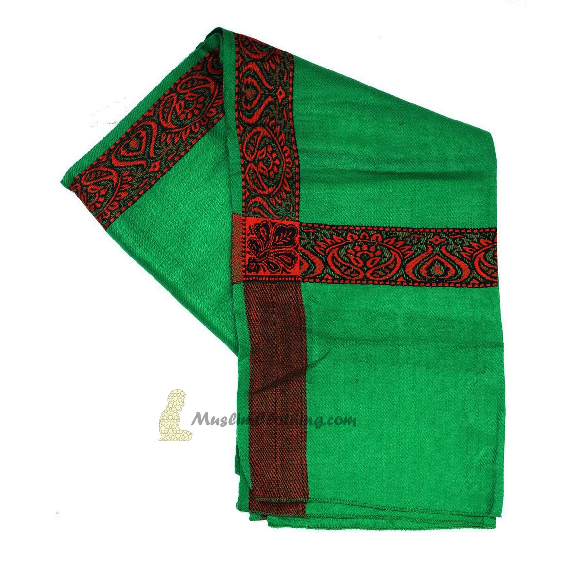 Green Kashmiri Yemeni Habaib Style Scarf Shawl 56x203cm