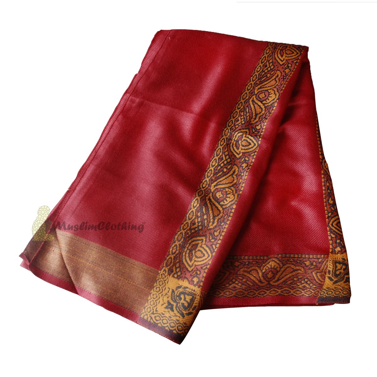 Maroon Rust Brown Kashmiri Yemeni Habaib Men’s Scarf Wrap Turban 56x203cm