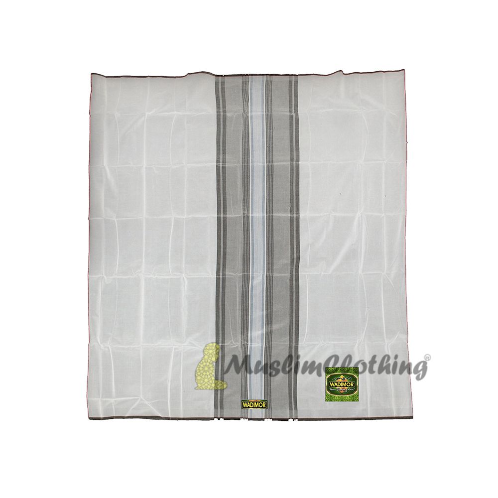 Wadimor® White One-Size Men’s Sunnah Izar Sarong Sarung Lungi Cotton Fine Fabric Wadimor® Sewn Tube Design