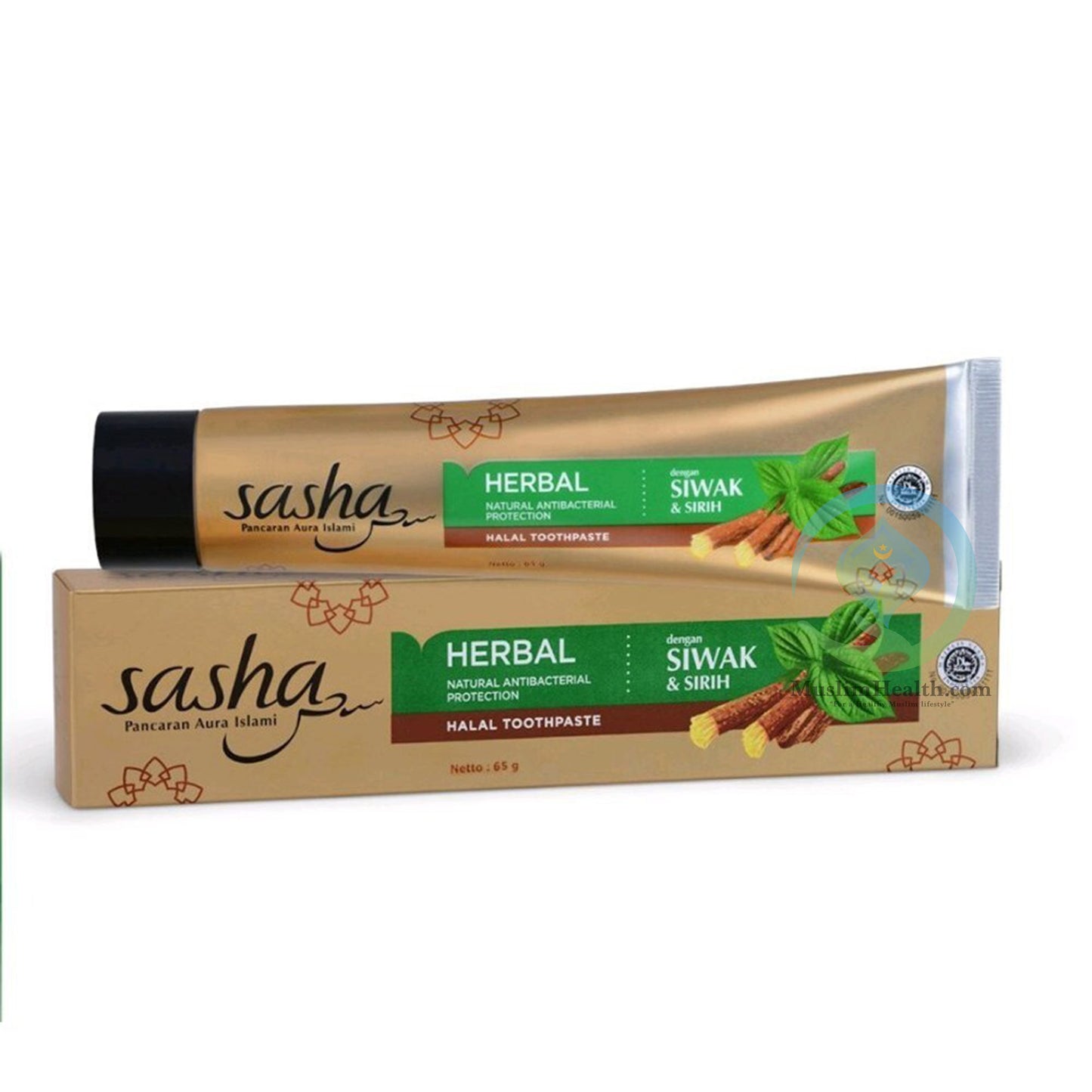 Sasha Siwak Toothpaste - Herbal Antibacterial Gold with Betal Extract - 65 gr