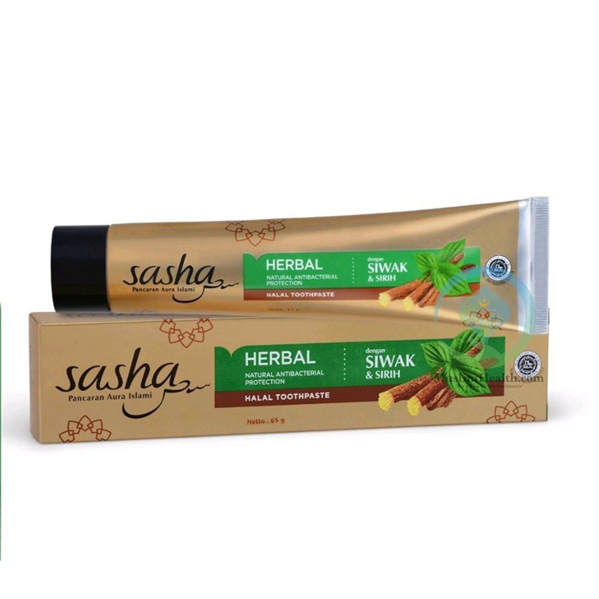 Sasha Siwak Toothpaste – Herbal Antibacterial Gold with Betal Extract – 65 gr