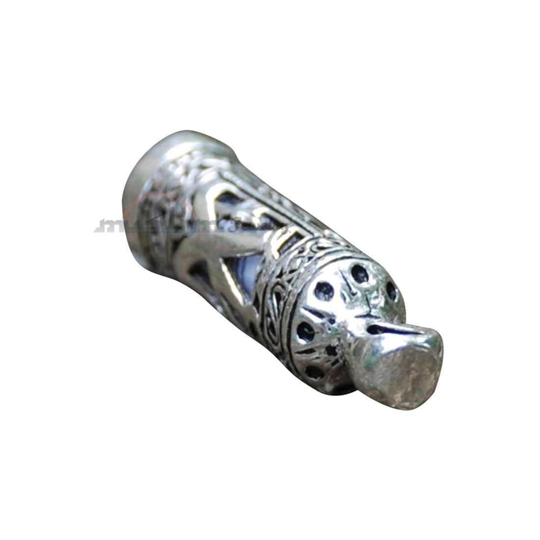 Glass Jawshan Muhammad Vial Enclosed in Sterling Silver Talisman Pendant