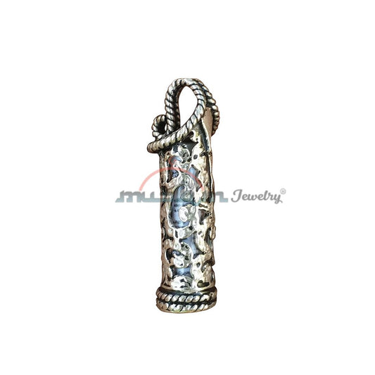 Sterling silver Jawshan Kabeer Dua Pendant Talisman Vial with Filigree Design