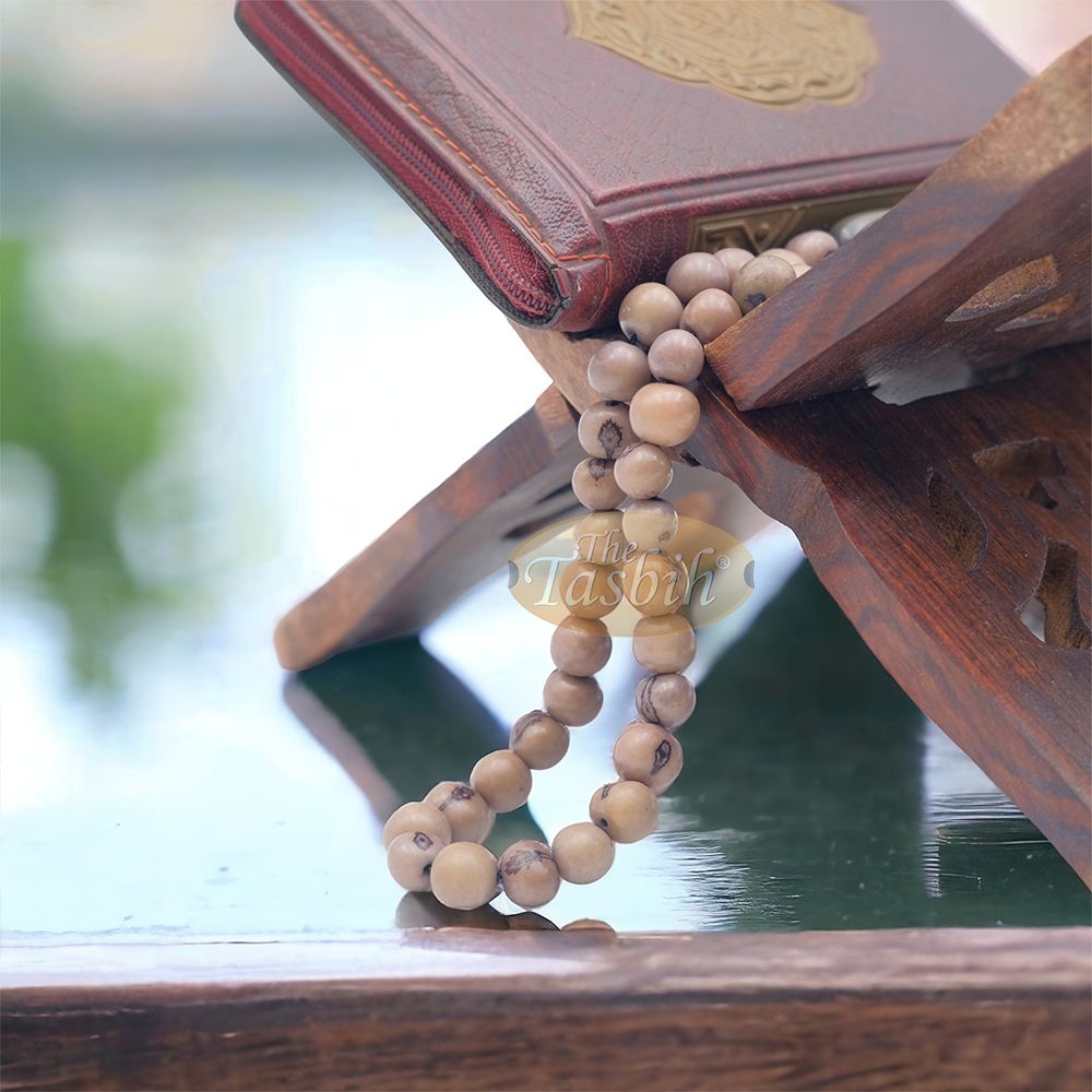 Gray Natural Colored Dye Eco-Friendly Sustainable Original Açai Seed 9 mm Beads Traditional Tasbih