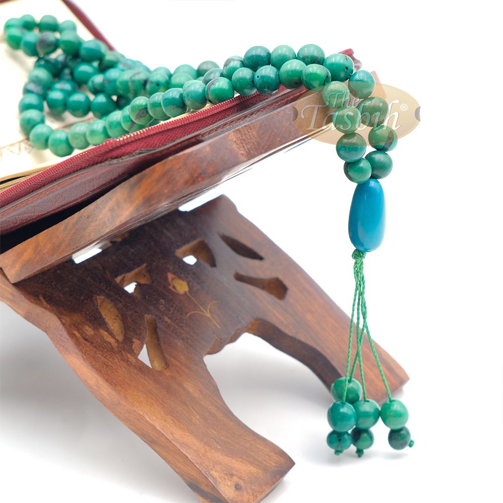 Jade Green Natural Colored Dye Eco-Friendly Sustainable Original Açai Seed 9 mm Beads Traditional Tasbih