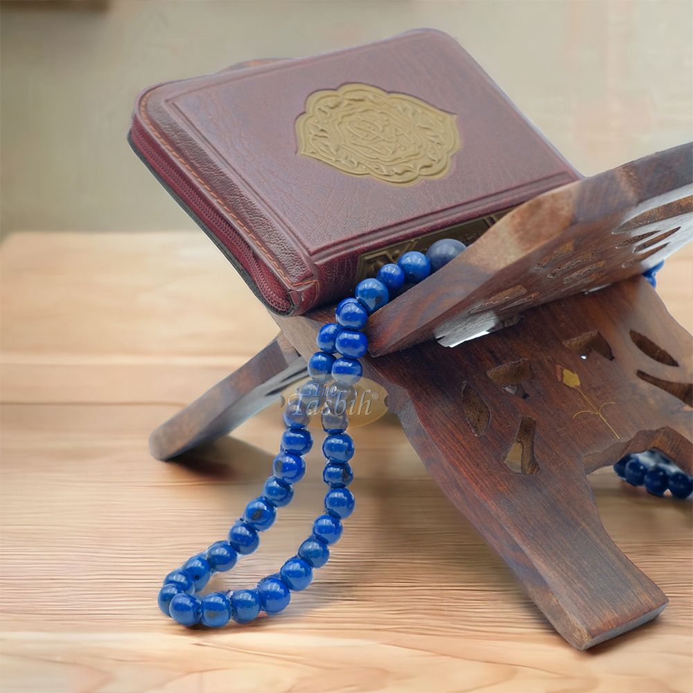 Lapiz Blue Natural Colored Dye Eco-Friendly Sustainable Original Açai Seed 9 mm Beads Traditional Tasbih