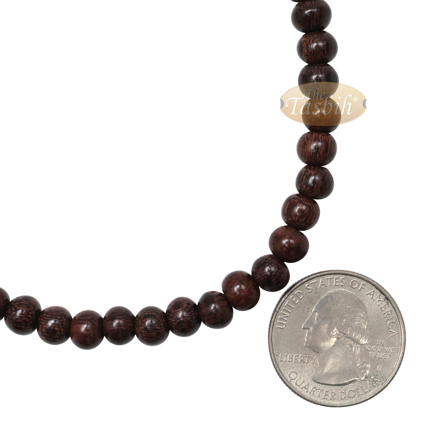 Tasbih Bracelet Handmade 33-Count Adjustable 5.5x6.5 mm Tamarind Wood Beads