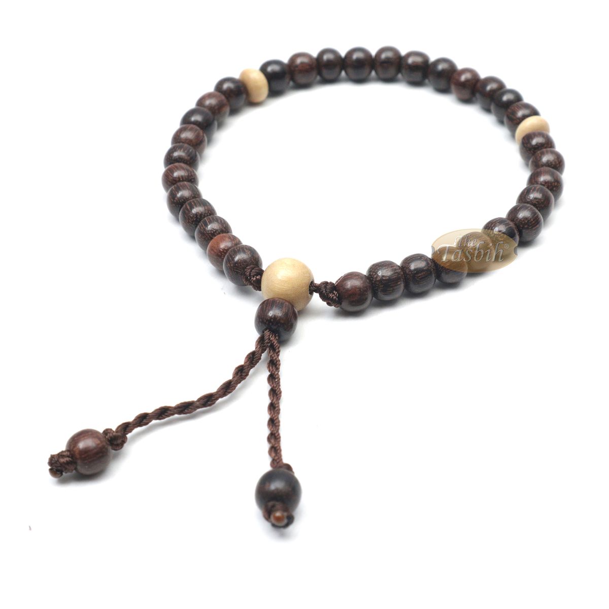 Small 6 mm Tamarind Tasbih Bracelet with Citrus Wood 33Ct Prayer Beads (7 to 8.5”)