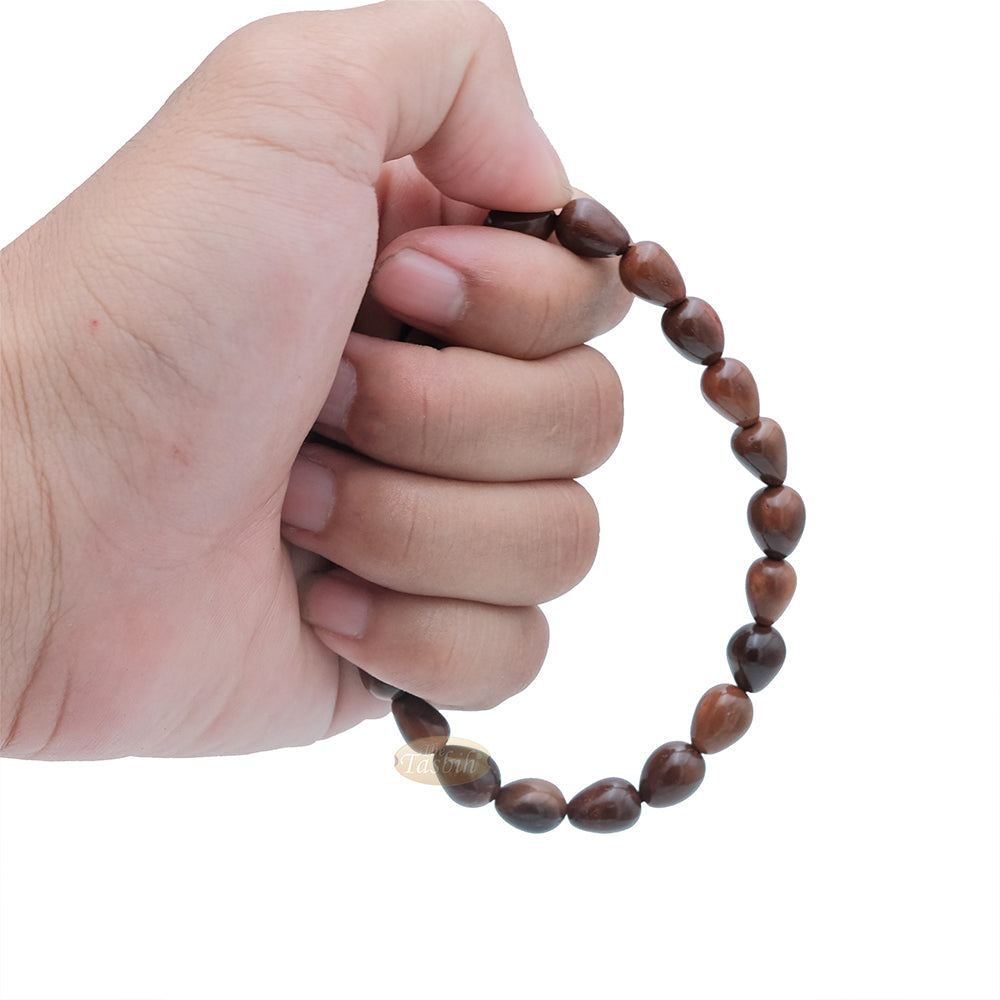 Small Kuka 17ct Adjustable Bracelet - Handcrafted 7x10m Cone Genuine Natural Brown Color Shiny Seed Beads