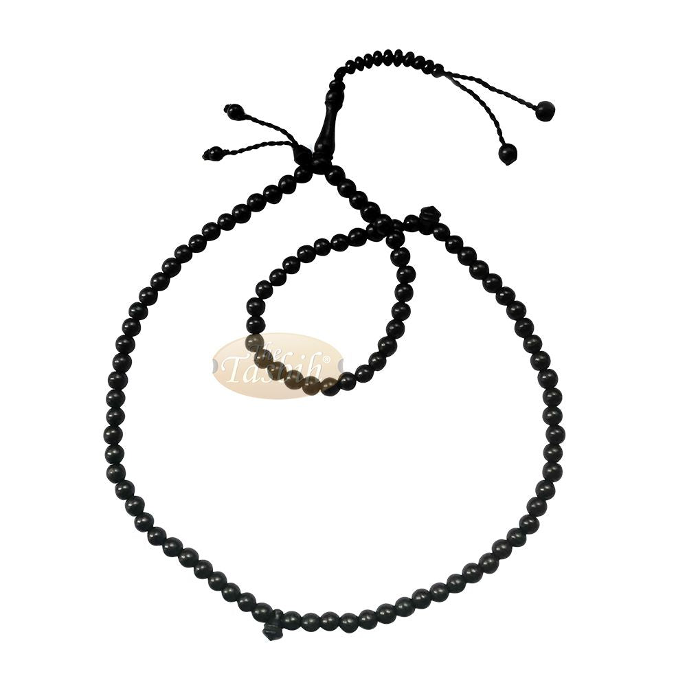 Black 8 mm Citrus Wood Prayer Beads Extra Counters Bead Stops