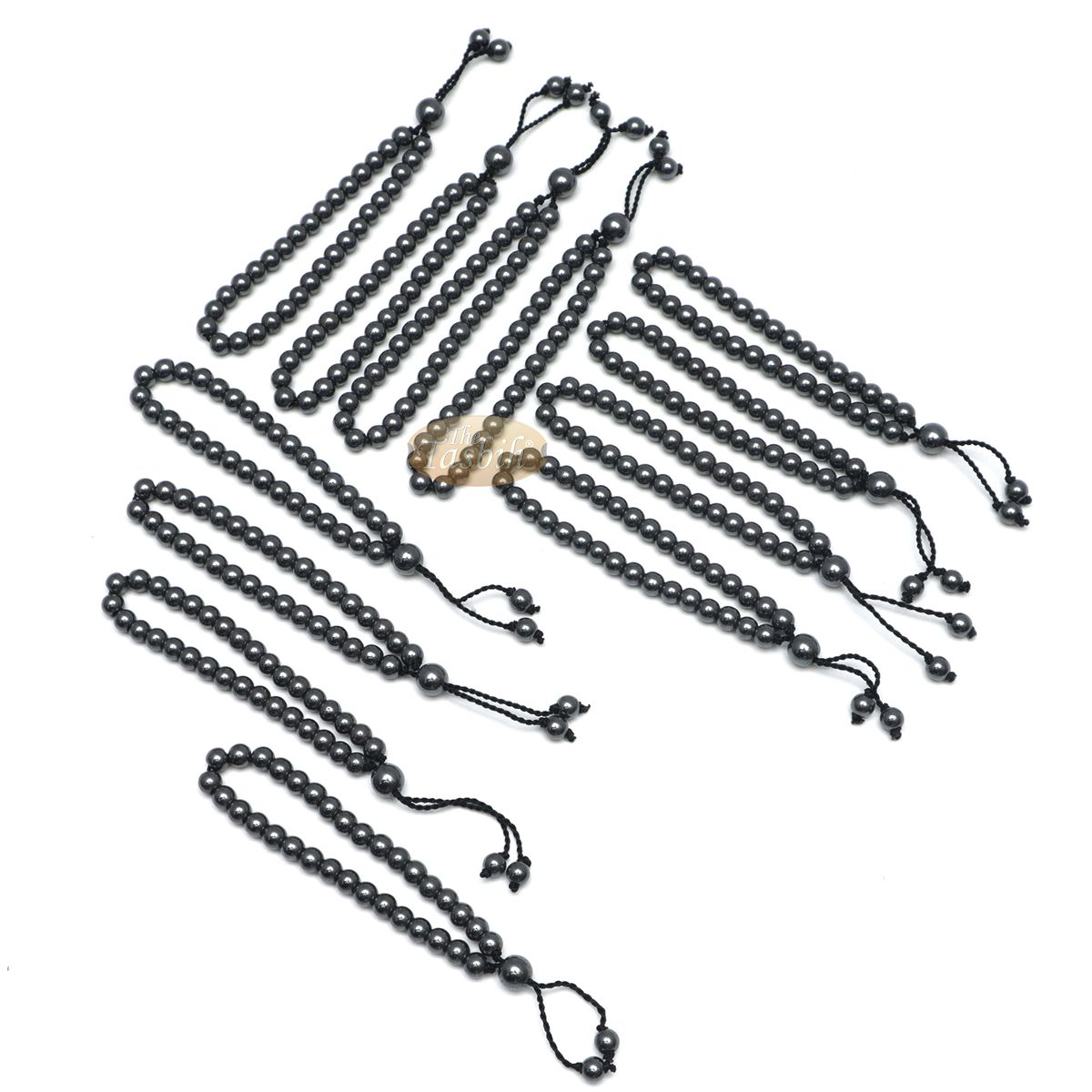 Stone Bracelet 33-Bead Hematite 6 mm Beads without Dividers Zikr