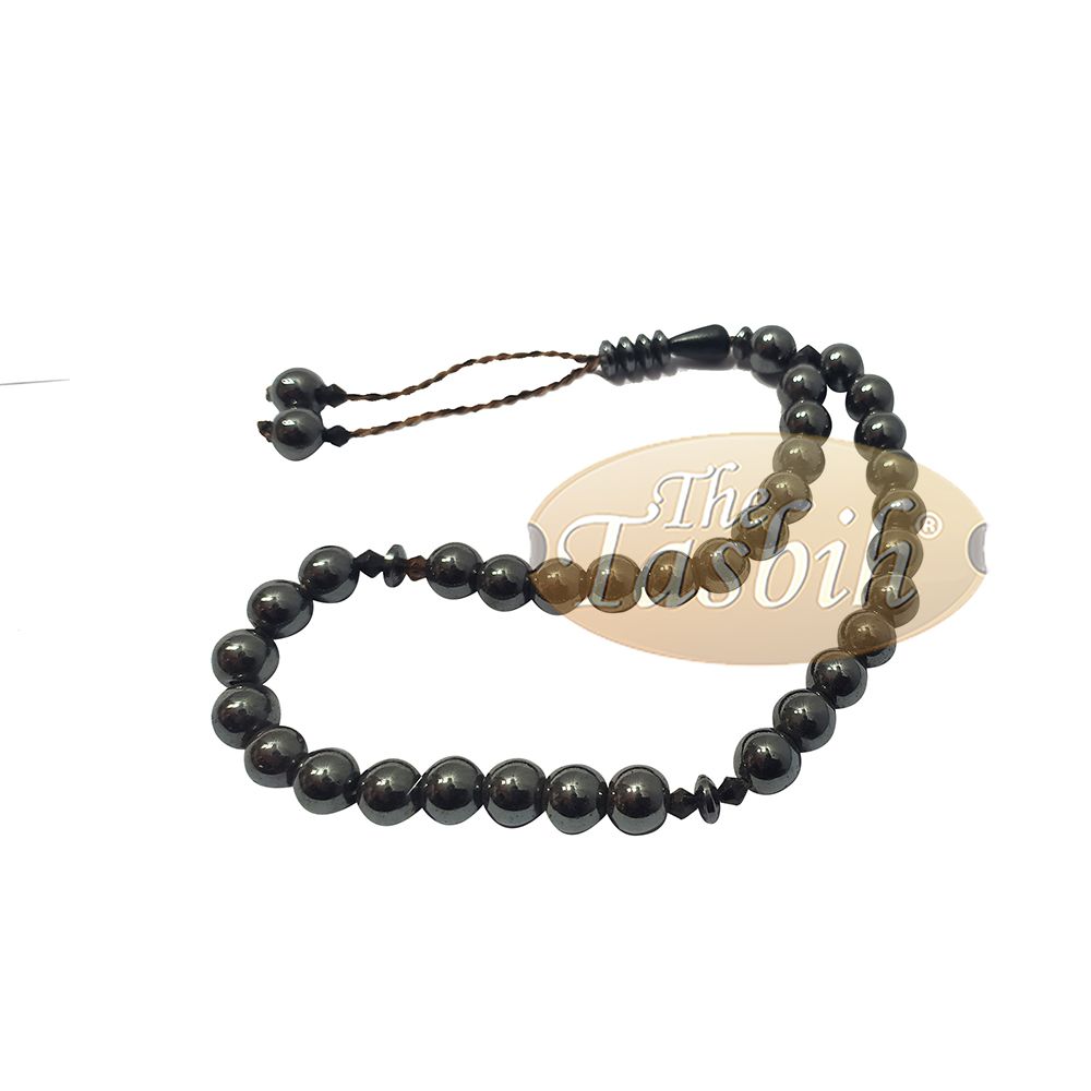 33-Bead Tasbih Hematite 8 mm Round Beads Prayer Beads Zikr Beads