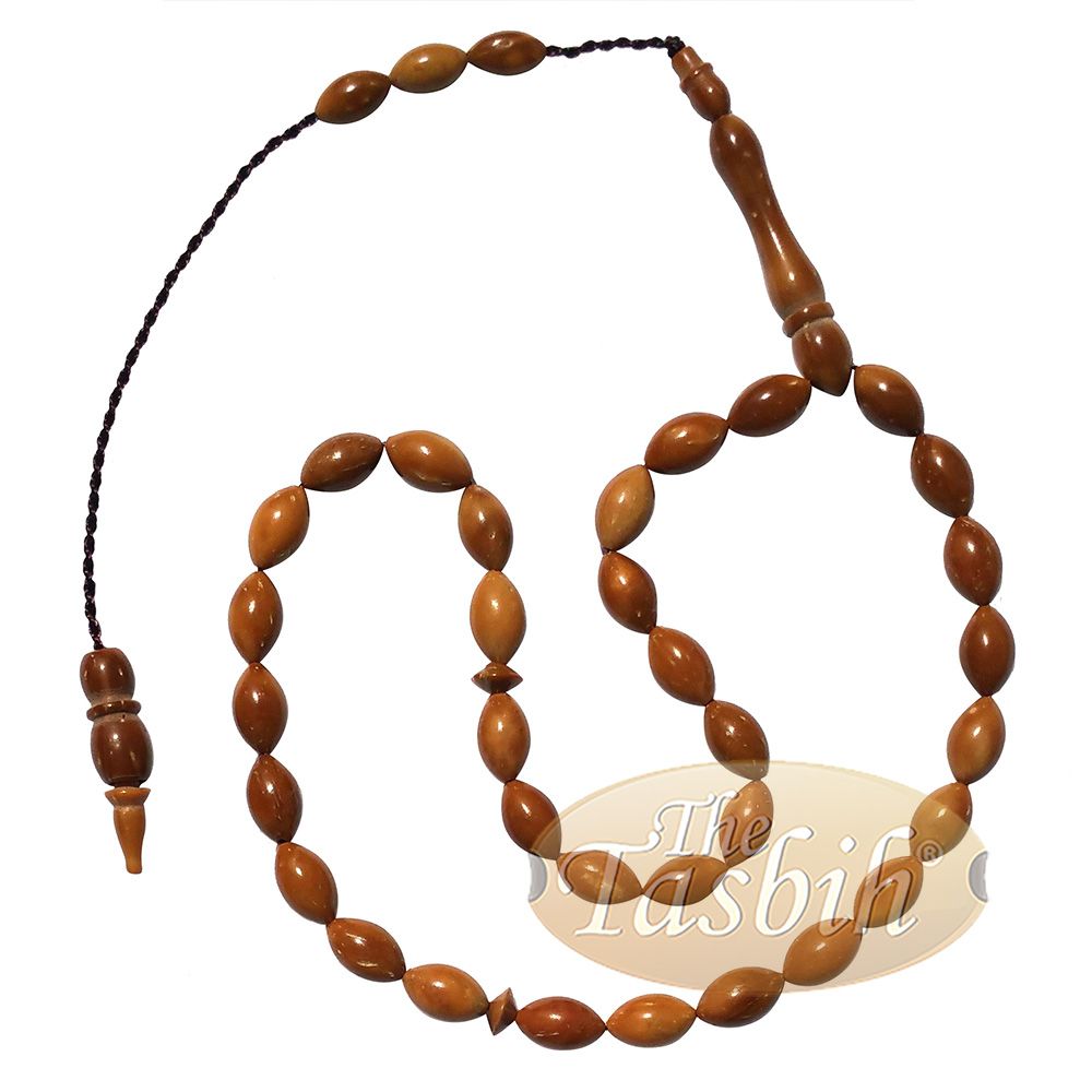 Small Kuka Tasbih 6×10 mm Date-Shaped Natural Color with 33 Beads – Limited Edition