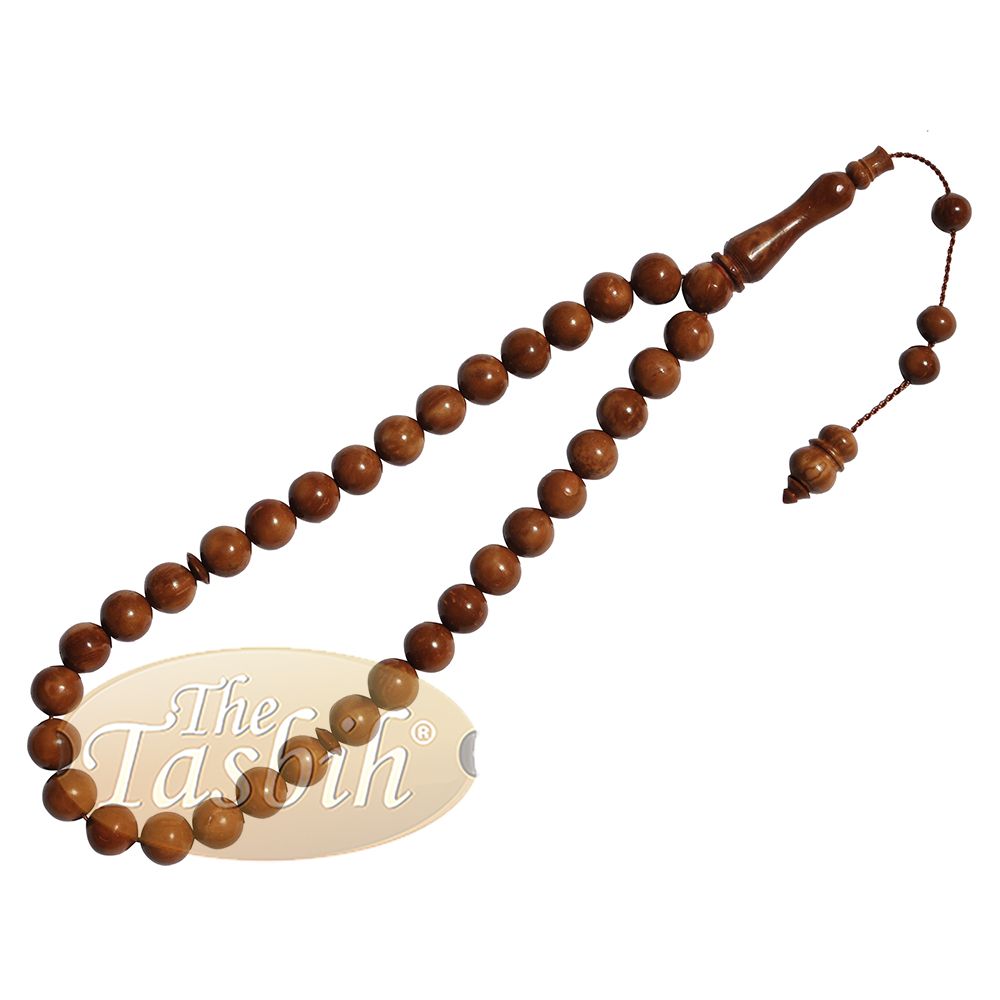 Limited Edition Large 33-Bead Exotic Kuka Koka Tasbih Sculpted Alif and Imam