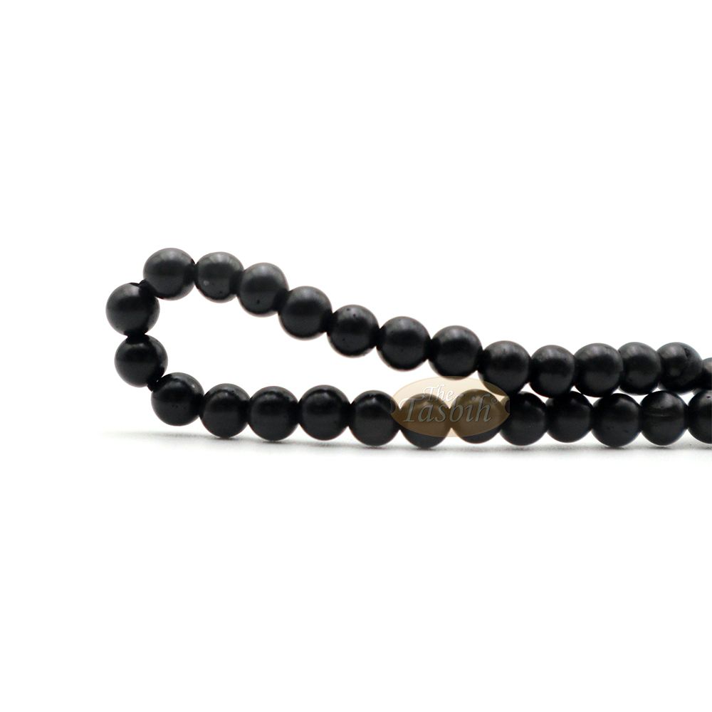 Small Kuka 33ct Tasbih Bracelet – Handcrafted 5 mm Round Genuine Black Color Seed Prayer Rosary Beads in Gift Box