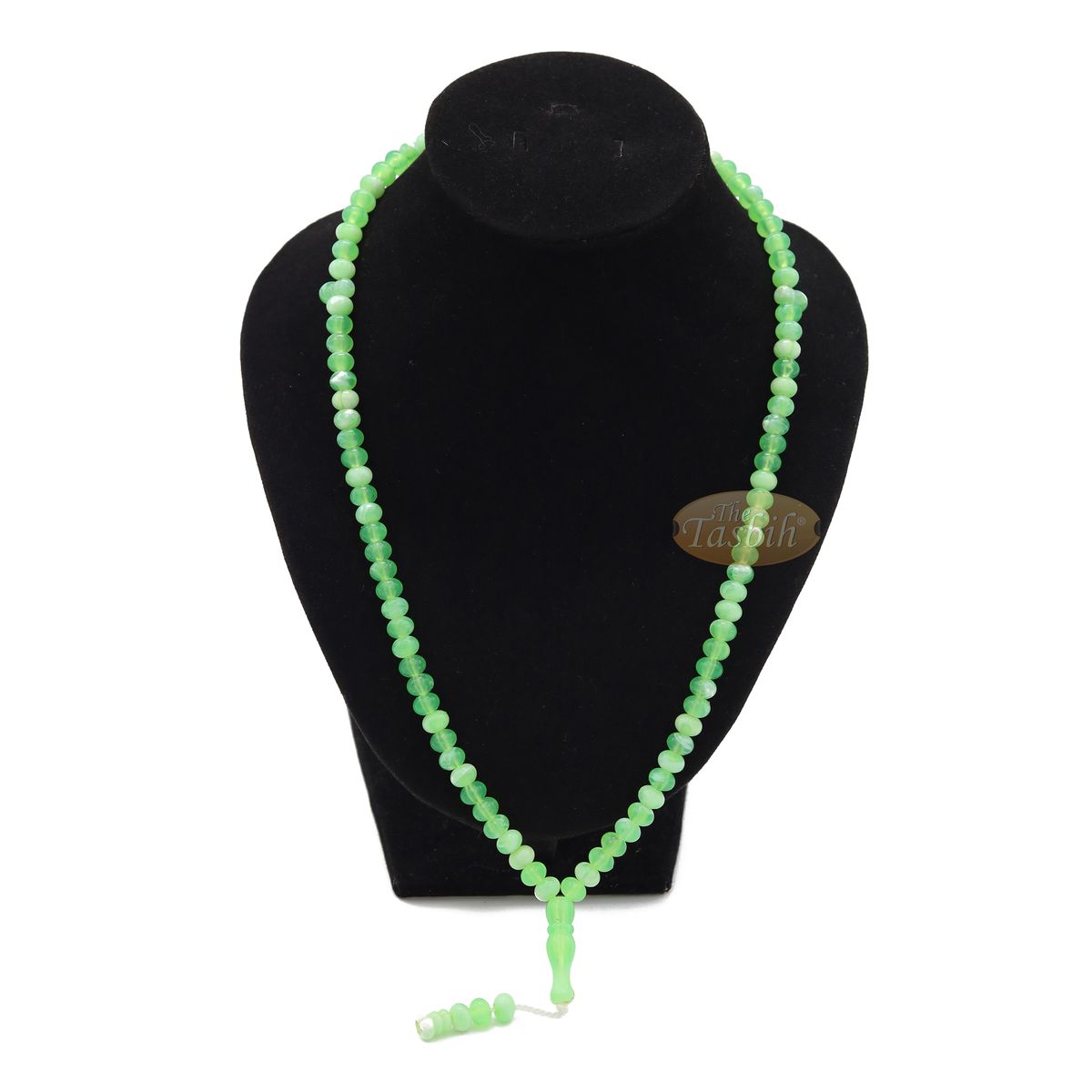 Small Marble Green Yellow Plastic Tasbih 6×5 mm Prayer Beads