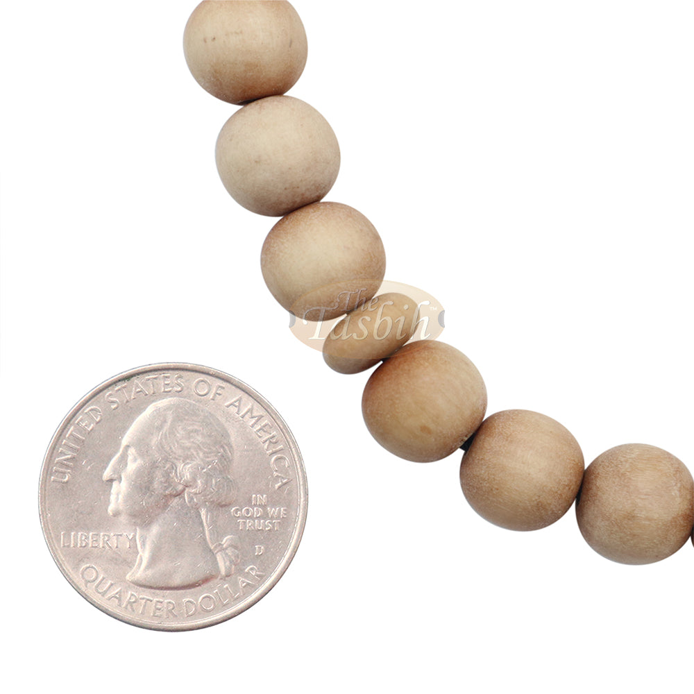 Tasbih Cendana 10 mm Rosario 33 Butir dengan Rumbai Berhias Tembaga Hitam