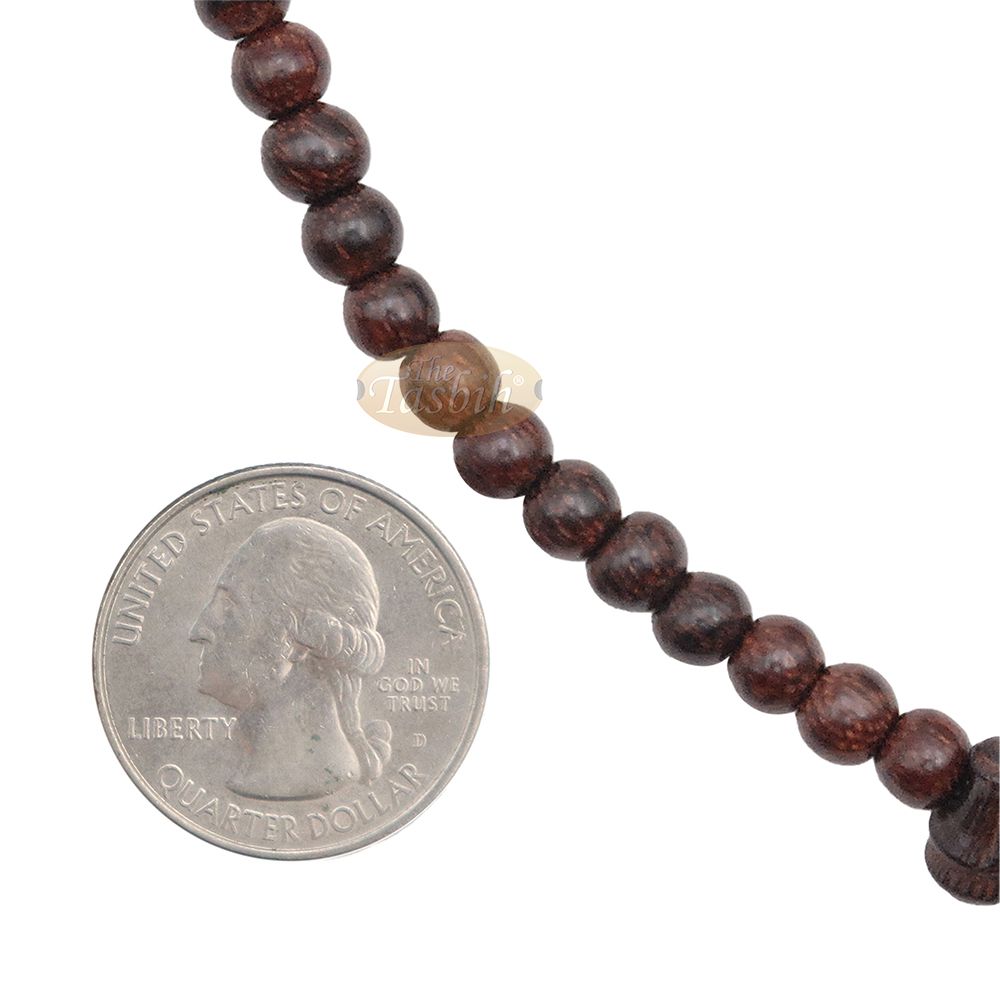Tamarind Heartwood 6 mm Islamic Misbaha Wooden Rosary Tasbih 99-Beads