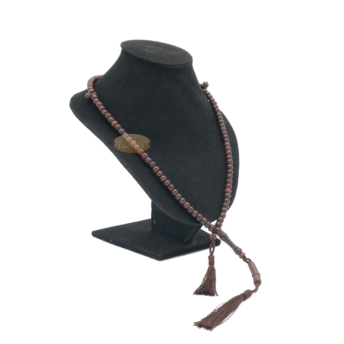 Dense Tamarind Tree Tasbih – Small 6 mm 99-Bead Prayer Beads – Worry Beads with 2 Beautiful Tassels