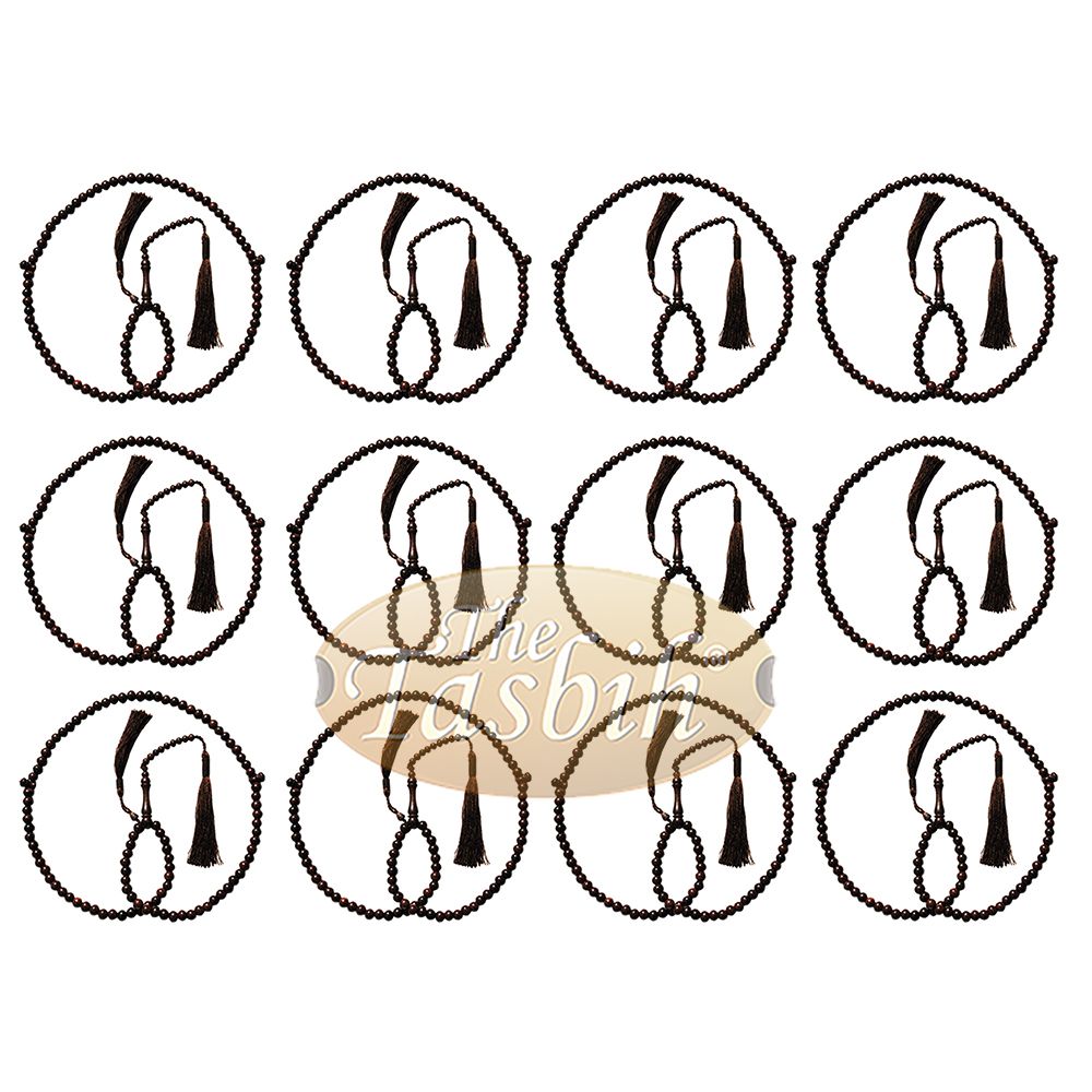 Lot of 12 Wholesale Prayer Beads Dense Tamarind Wood 8 mm 99-Bead Tassels